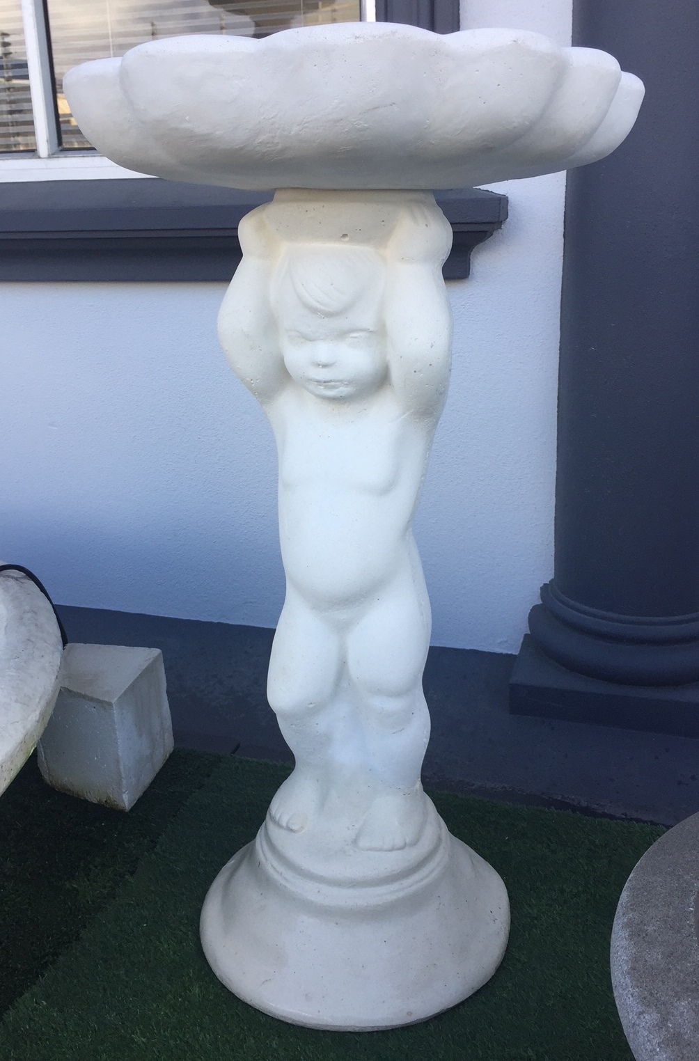 Single Cherub Birdbath